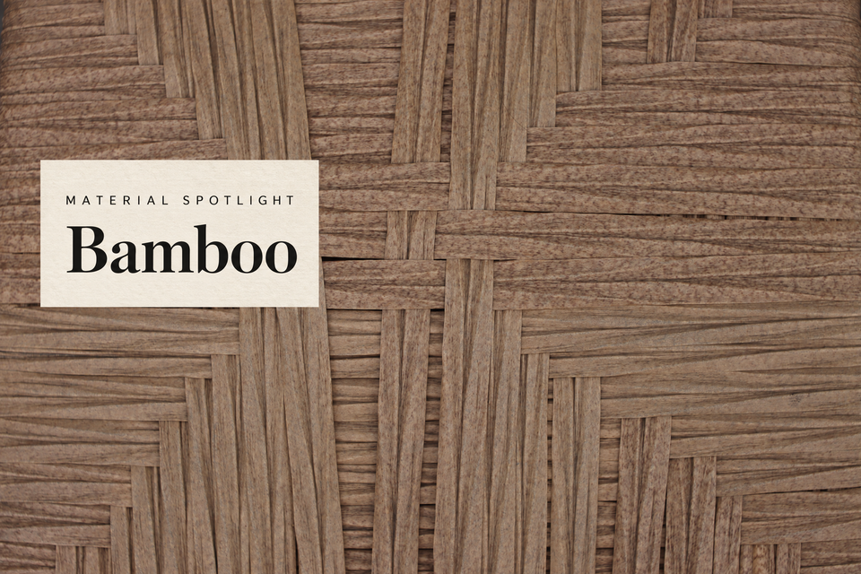 Real photograph of bamboo with a Material Spotlight label.