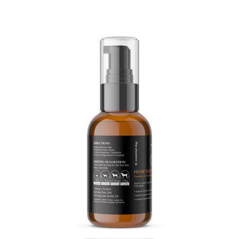 100% Raw Hemp Seed Oil: Turmeric and Black Pepper (Food Supplement)