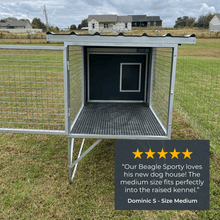 1-Bay Raised Kennel and Insulated Dog House Bundle