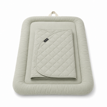 Front view of the khaki Pawbella Essential Pet Stroller plush cushion set