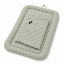 Khaki Pawbella Ultimate Pet Stroller plush cushion set with quilted magnetic cover
